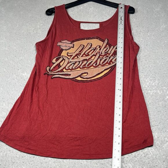 Harley Davidson Tank Top Womens Size 1XL Red Sleeveless Rayon Blend 2021 - Picture 6 of 12